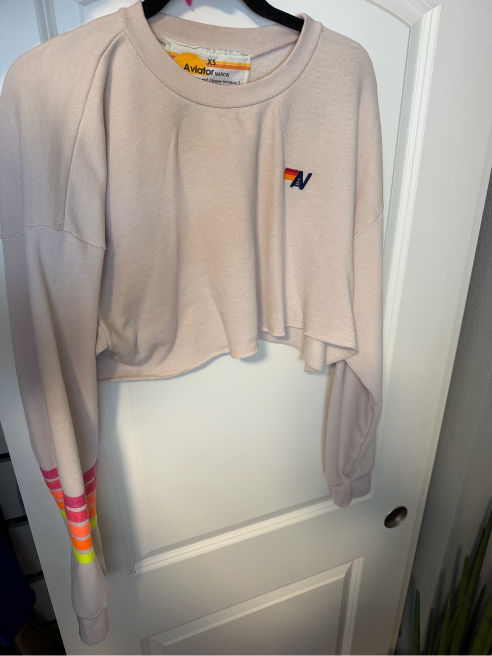 RUGBY STITCH CROPPED CREW SWEATSHIRT RELAXED